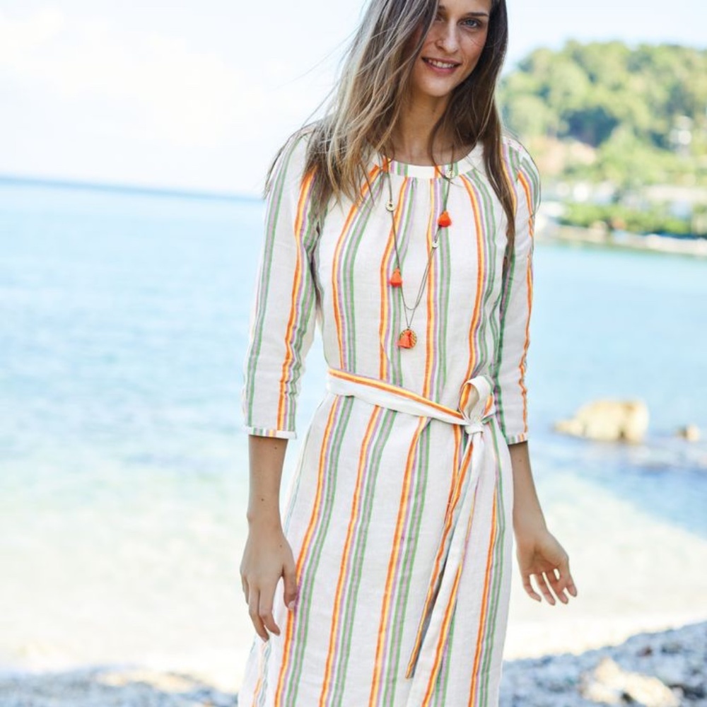 Boden striped linen dress